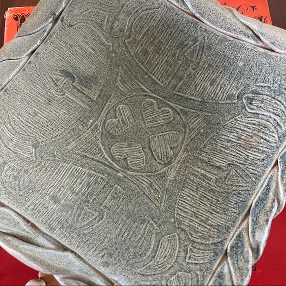 Mid Century Modern Ceramic Terra-cotta Footed Dish, Artisan Stamped, - Picture 3 of 8